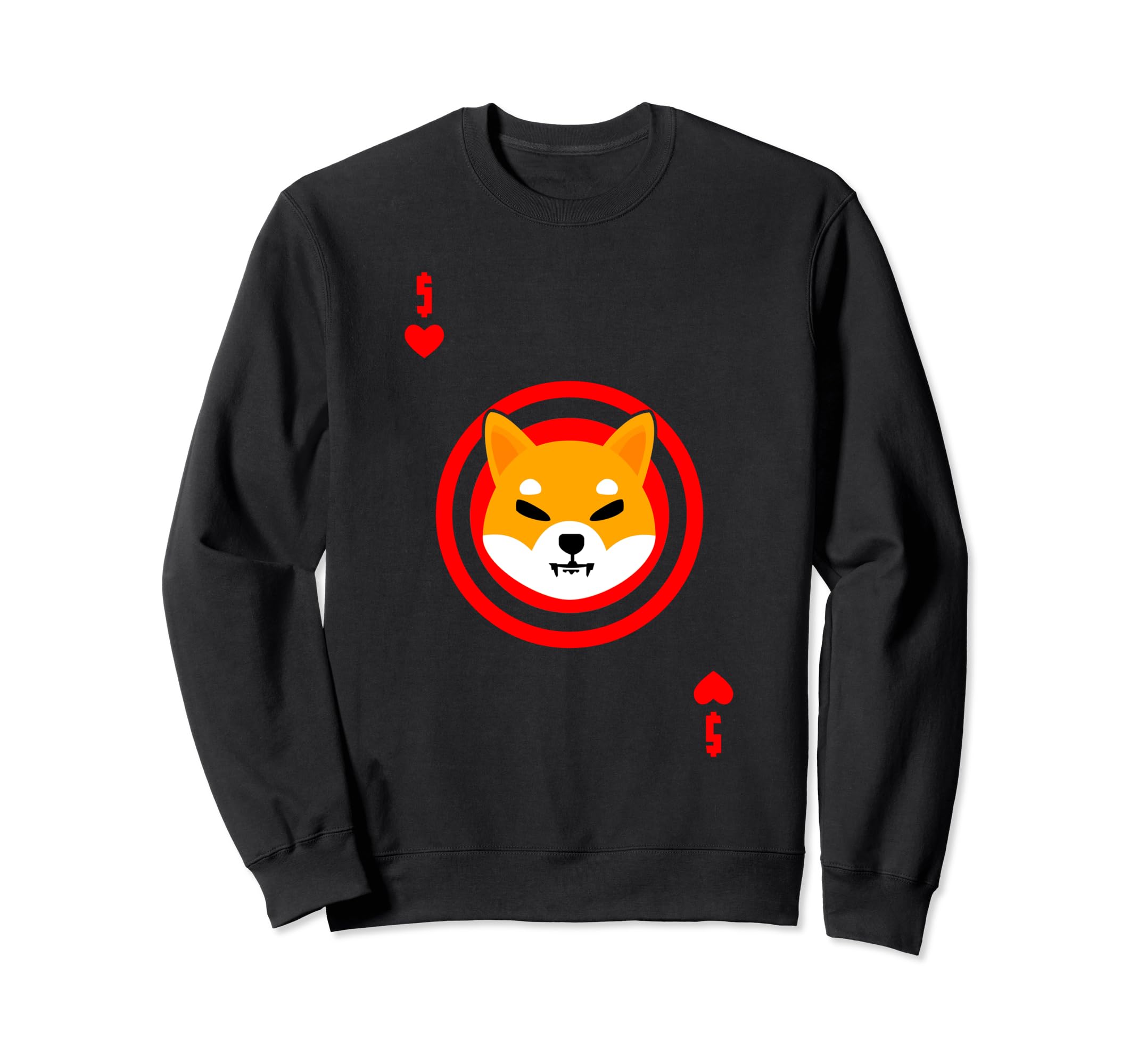 Shiba Inu Coin Hearts Card Blockchain HODL Cryptocurrency Sweatshirt