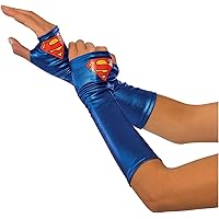 Secret Wishes DC Comics Justice League Superhero Style Adult Corset Top with Logo Sequined Supergirl, Blue, Large