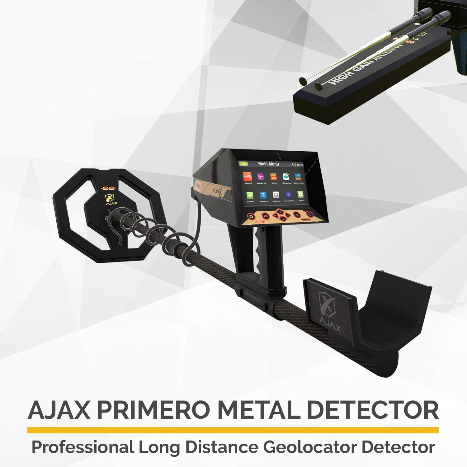 Amazon Com Ajax Detection Detector De Metales Para Deteccion Profesional De Metales Y Buscador De Tesoros Subterraneos Jardin Y Exteriores
