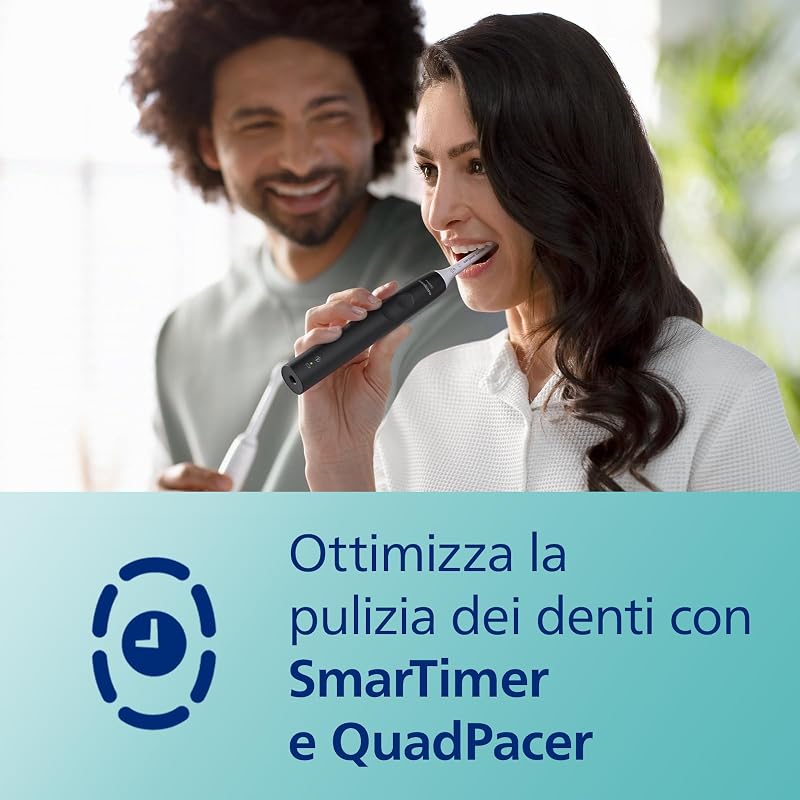 Sonicare 3100 spazzolino elettrico sonico, sensore di pressione e timer, custodia da viaggio, colore nero, HX3673/14, Sonicare 3100, Nero