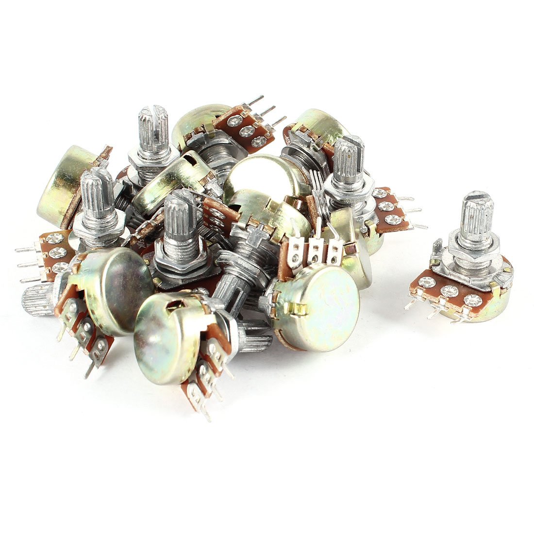 Sourcingmap 15 x 50K Ohm B50K 3 Terminals Single Linear Taper Rotary Potentiometer