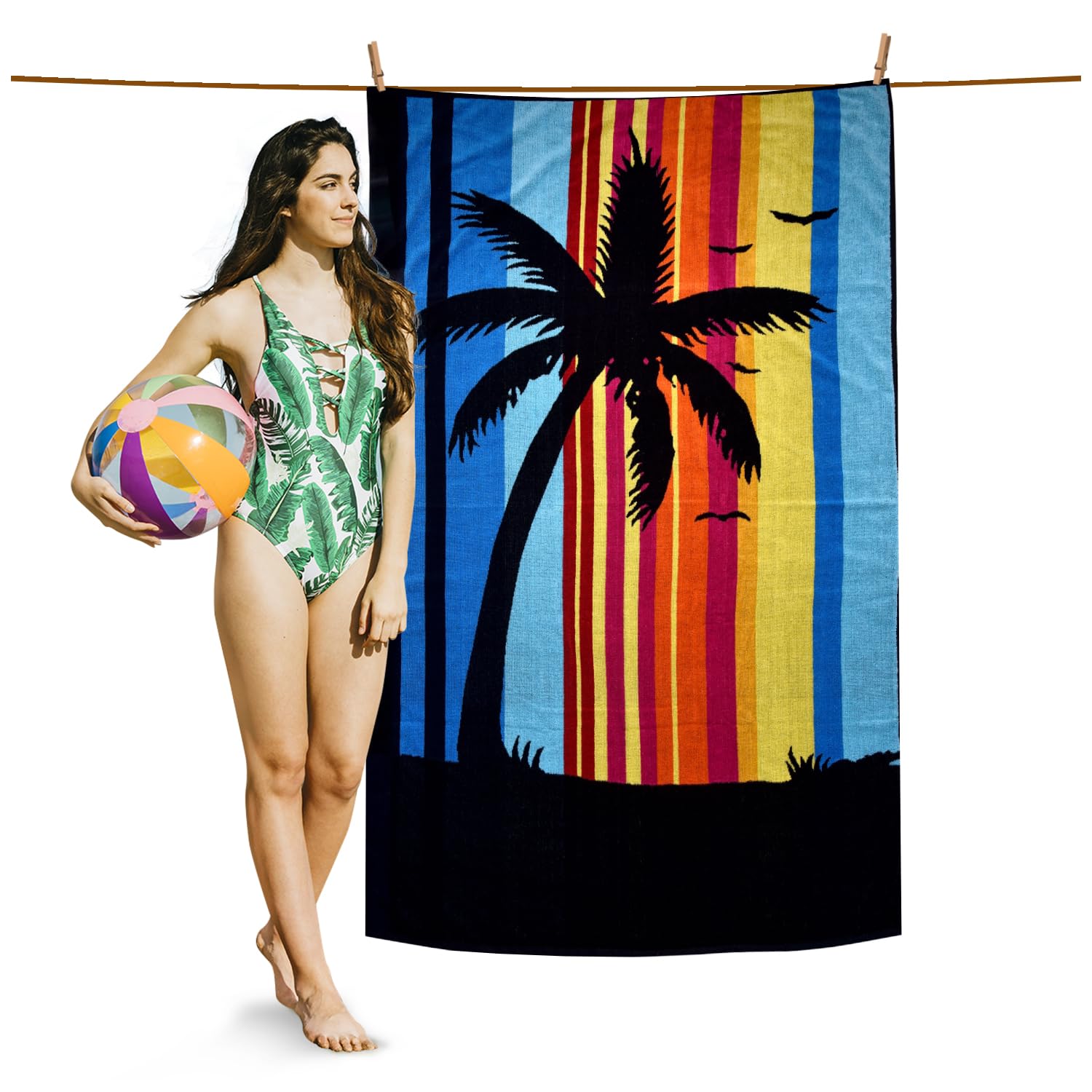 GC GAVENO CAVAILIA Pack of 1, Beach Towels For Adult, Men & Women, Kids, Lightweight & Super Absorbent Quick Dry Towels, Swimming Pool, Camping Large Towel, Extra Large Beach Towels For Adult