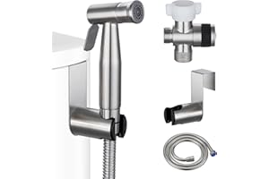MBILLION Handheld Bidet Sprayer for Toilet Brushed Nickel with Leakproof Hose,Stainless Steel Cloth Diaper Sprayer,Adjustable Water Pressure,Dual Mode Wall/Toilet Mount Jet Spray for Baby Feminine Senior Wash