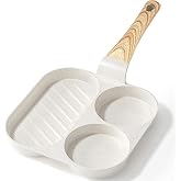 GiPP Non Stick Egg Frying Pan, Omelette Skillet Breakfast 3-Cup Cream White | 7.9" with Heat-Resistant Handle, Compatible with All Stove Tops and Induction Cooktops, PFOA/POFS/PTFE Free, White