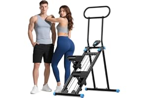 HXD-ERGO Stair Stepper for Home, New Version 6 Adjustable Resistance Vertical Climber Cardio Exercise Machine, Folding Stair Climber for Full Body Workout with Adjustable Handlebar for Women & Men