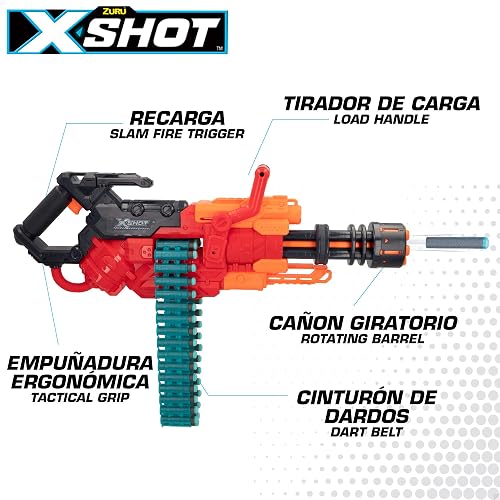 XShot Dart Blaster 8A Machine Gun with Ammunition Crusher Excel X