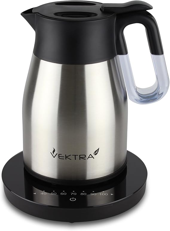 Vektra VEK1504 Vacuum Insulated Easy Pour Cordless Kettle with