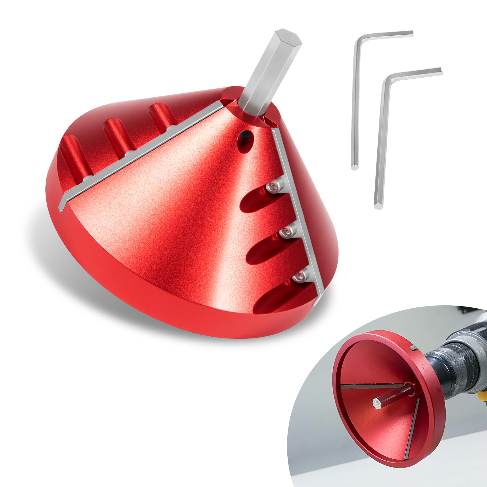 Photo 1 of 2 in 1 PVC Deburring Tool, Inner-Outer PVC Chamfer Tool, Pipe Deburring Reamer Plumbing Tool for PVC, ABS,CPVC, PP, PE Pipe with OD 0.75" to 3.5", ID 0.92" to 3.89"