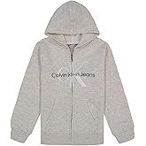 Calvin Klein girls Long Sleeve Full Zip Fleece Hoodie Sweatshirt
