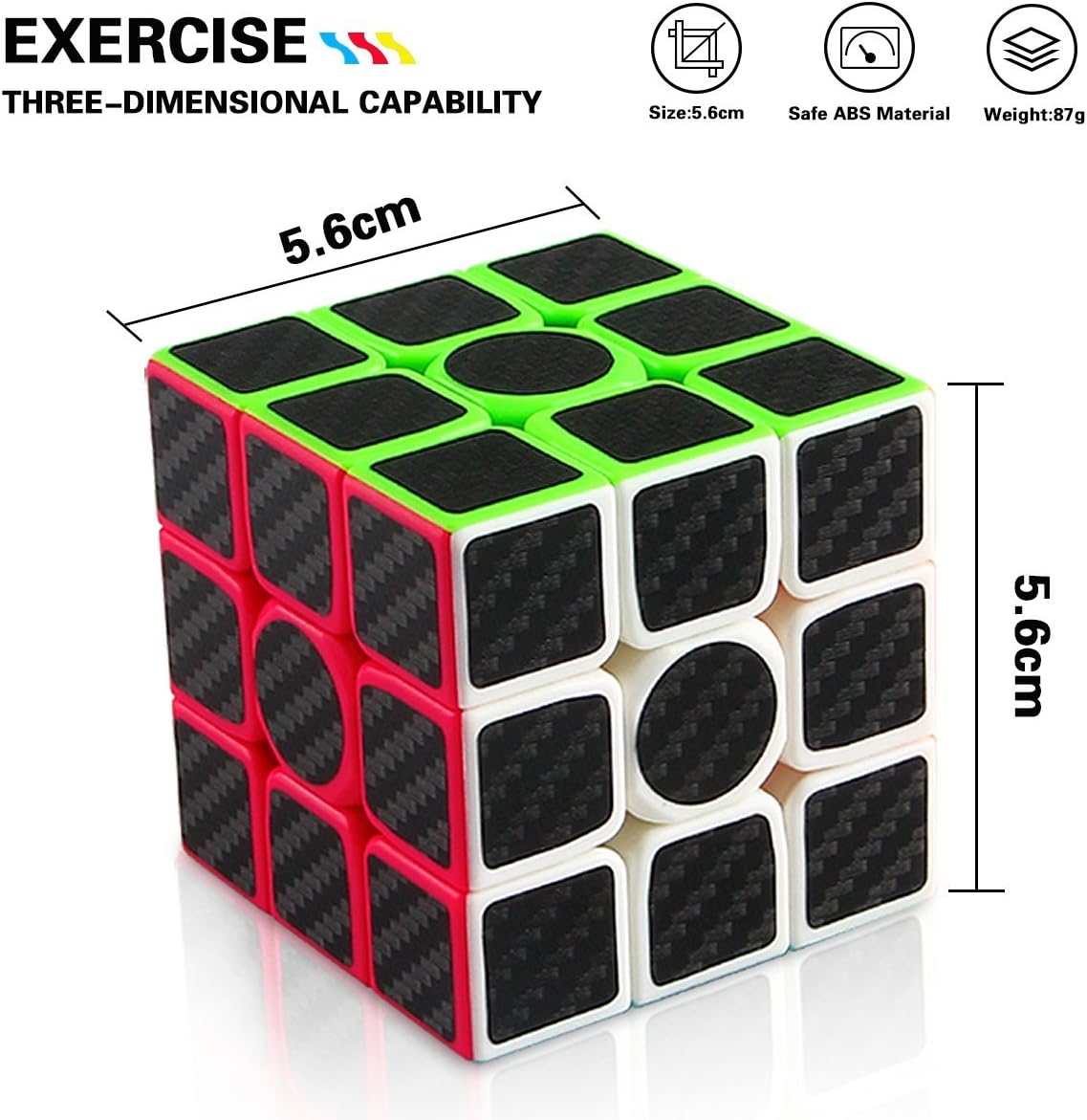 Aiduy 3x3x3 Speed Cube Carbon Fiber Sticker for Smooth Magic Cube ...