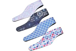 TASHIPPA 4 Pcs Swimming Headbands for Adults, Adjustable Swimming Ear Protection Bands Cute Cartoon Waterproof Swim Headbands for Women Swimmers 18 Years and Over, Head Circumference 20.50-21.30 Inch