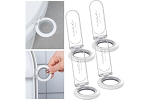 Cunhill 4 Pcs Toilet Lid Handle Lifter, Toilet Seat Cover Lift Tool, Avoid Touching Cover, Multi Function, White