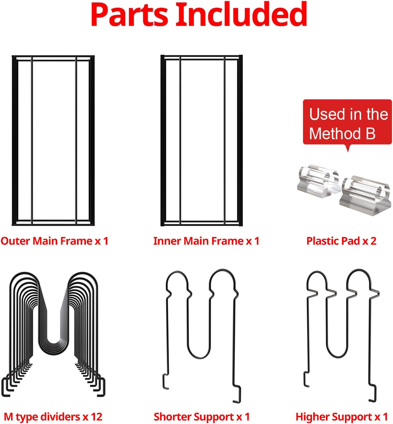 Vdomus Extensible Pot Rack Organizer with 4 DIY Methods, Length Adjustable and Max Extended to 31 inches 13+ Pans Holder, Black Metal Kitchen Cabinet Pantry Pot Lid Holder: Home Improvement