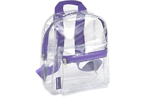 MADISON & DAKOTA Clear Mini Backpacks for Beach, Travel - Stadium Approved Bag with Adjustable Straps