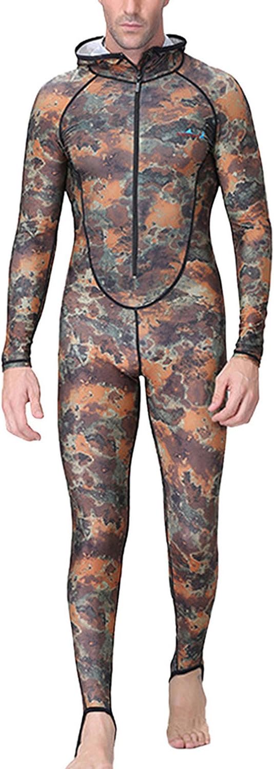 DIVE & SAIL Men Camo Wetsuit UV Protection Rash Guard Dry Fast Diving Suit for Snorkeling : Clothing