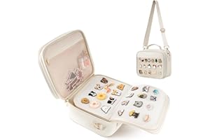 AUROTIER Enamel Pin Display Bag, 12 Page Pin and Patch Trading Collection Book, Pin Display Board Case for Storing Enamel Pins, Earrings, Brooches, Patch and Sports Medals, Pin Crossbody Bag