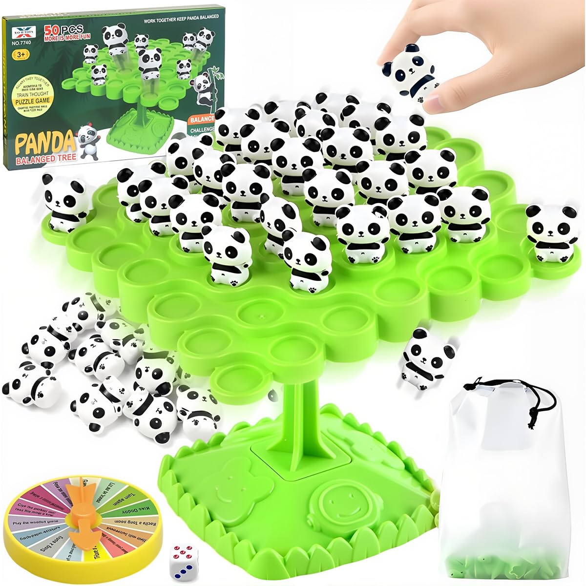EduPlayte Panda Balance Game, Panda Board Games Kids,Balance Board Kids, Balance Tree Set Multiplayer Desktop Stacking Interactive Toys For 3-9 Years Old Boys Girls