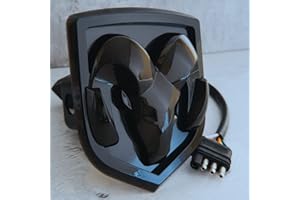 Autogem RAM Truck Lighted Hitch Cover – Officially Licensed Black LED Logo Emblem, Fits 1-1/4" & 2" Receivers, Durable Plastic, Plug & Play