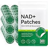 WeiWeiLa NAD+ Patches 30 Count - 500mg NMN & Resveratrol Anti-Aging Skin Patches, 8-Hour Energy NAD Boost Patch with NAC & CoQ10, Transdermal NAD Supplement for Cellular Renewal
