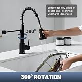 APPASO Kitchen Tap Black 2 Spray Modes Pull Out Spray 360° Stainless Steel view 7