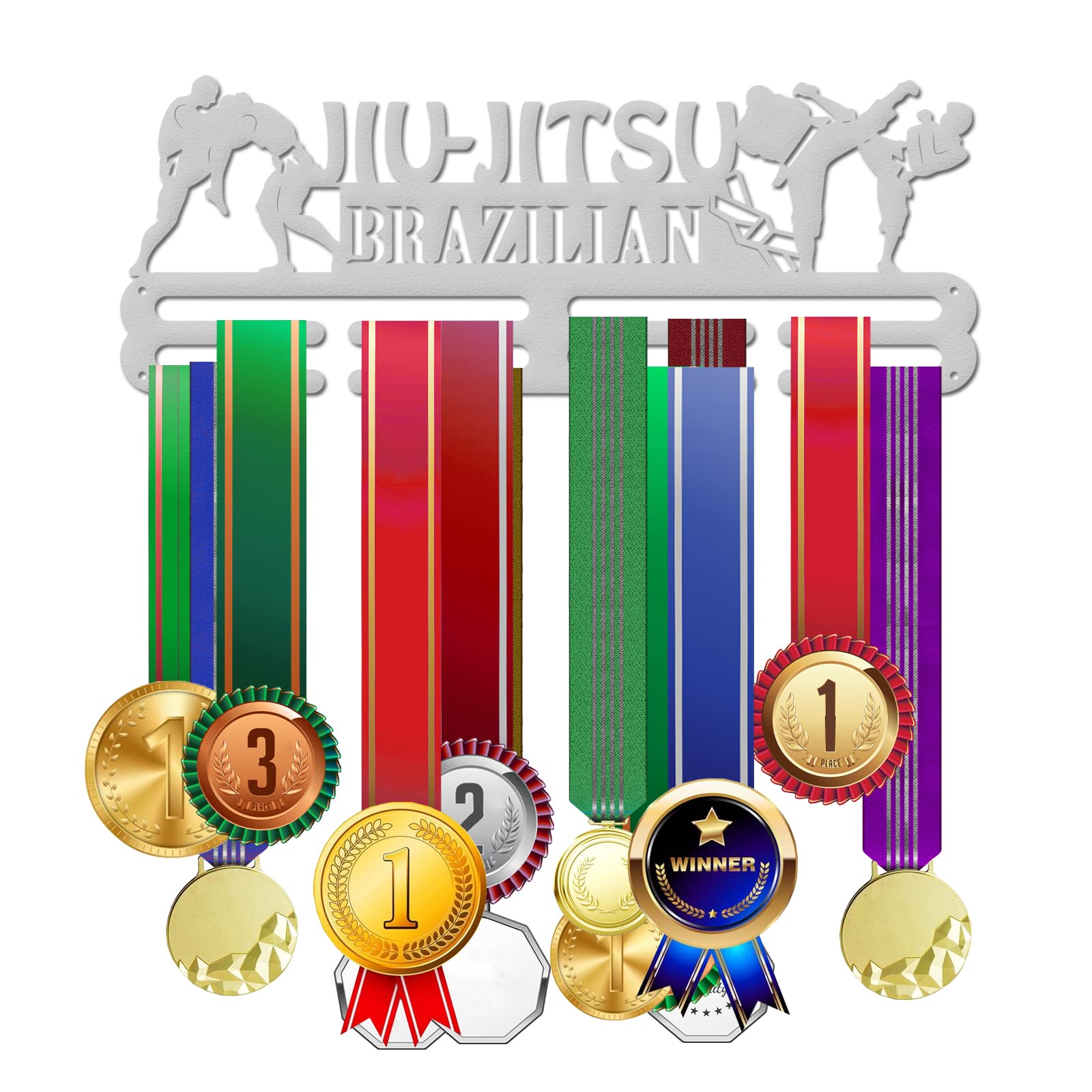 INFUNLY Medal Display Brazilian Jiu Jitsu Award Holder Sports Medal Hanger Rack Wall Mounted Medal Hanger Race Medal Wall Hanger for Brazilian Jiu Jitsu Awards Ribbon