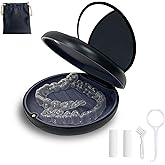 Retainer Case,Aligner Case with Mirror,Separate Design of Mirror and Storage Space,Round Retainer Holder with Aligner Remover