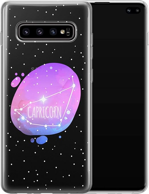 Amazon Com Vonna Phone Case Replacement For Samsung Galaxy S21 Fe S Plus S10 Note Ultra 5g S9 Smooth Star Personalized Cute Slim Fit Celestial Soft Cover Purple Print Capricorn Design Flexible