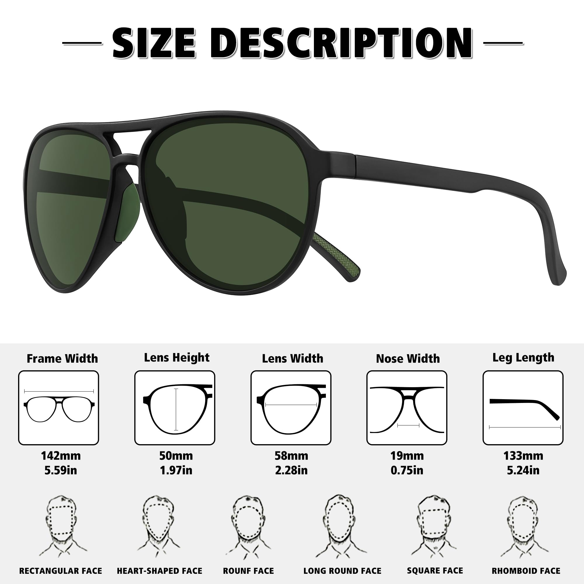 STORYCOAST Polarized Aviator Sunglasses for Men Women Classic Retro Aviators Sports Driving Running Sun Glasses