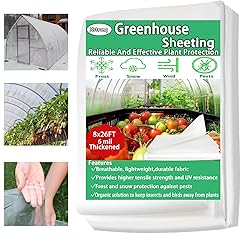 8FTx26FT Greenhouse Plastic Sheeting, 6 Mil Thick