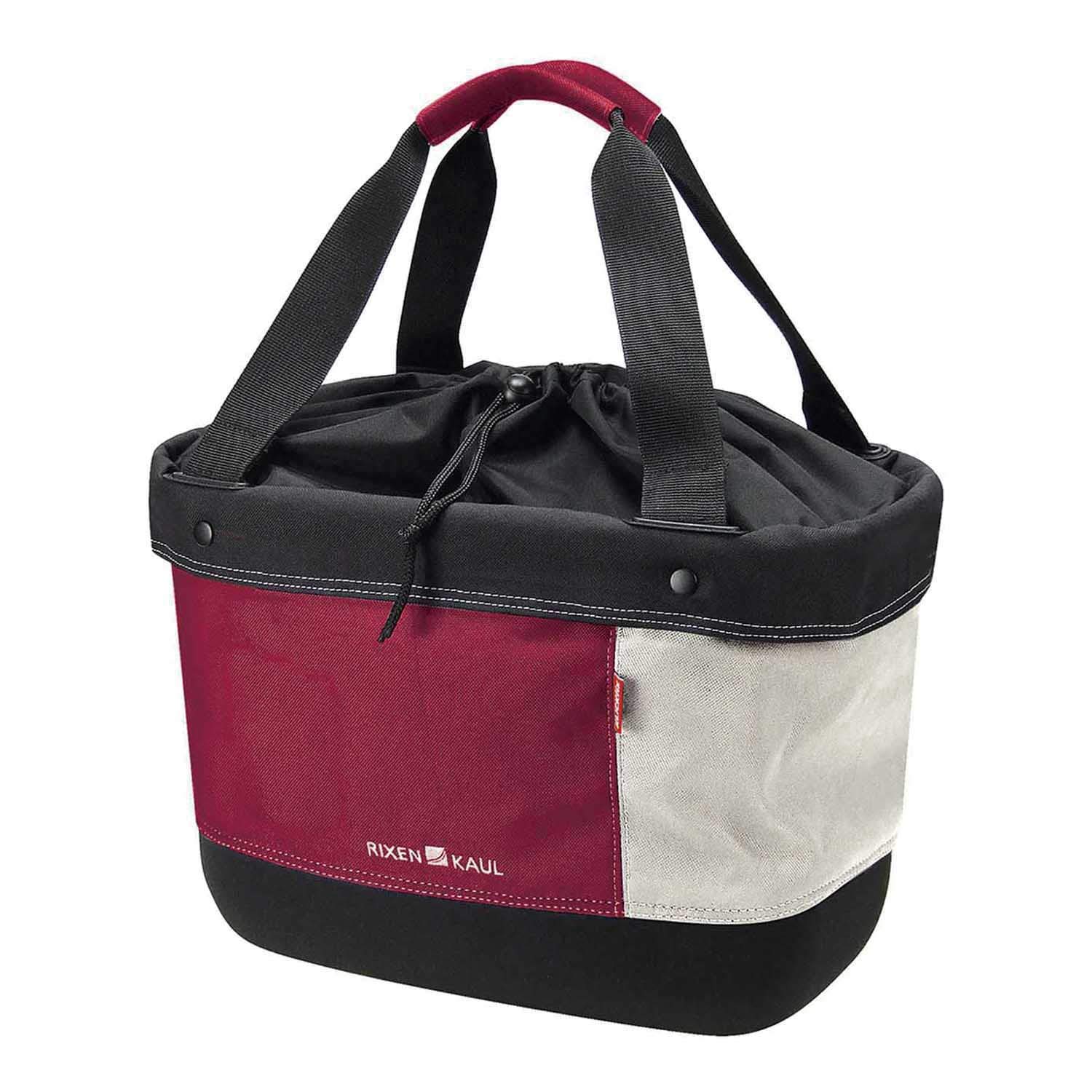 KLICKFix Alingo Shopper Bicycle Basket Red/Cream 26 x 24 x 38 cm 17 L