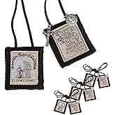 Scapulars Catholic, 3 Pack Bulk Brown Scapular Of Our Lady Of Mount Carmel, Escapularios Catolicos Scapular Catholic Necklaces Gift For Women Man With St Benedict Medal Crucifix Mexican Decoration