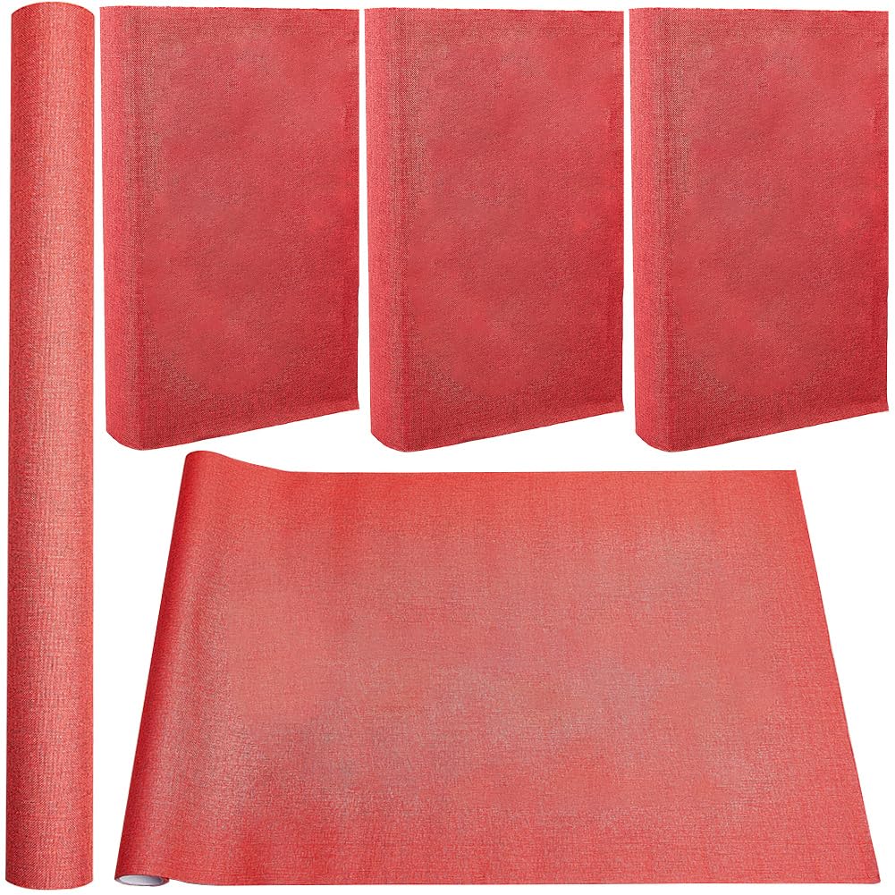 CRASPIRE 150 x 43cm Linen Book Cloth Red for A3-A8 Books Binding Fabric Surface Paper Backed Bookcover Books Album Scrapbooking Archival DIY Covering Protector Bookcloth Bookbinding Supplies