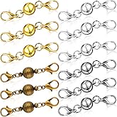 MTLEE 12 Pieces Magnetic Jewelry Clasps and Closures Double Lobster Clasp Magnetic Clasp 4 Colors 8 mm Necklace Clasps Extenders for Jewelry Making DIY