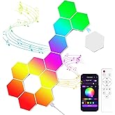 MeRGBWLife 12 Pack Hexagon LED Wall Light Panels – RGB Smart Lights with APP & Remote, Music Sync Honeycomb Design – Modular Gaming Wall Decor for Bedroom, Kids Room, and Living Room