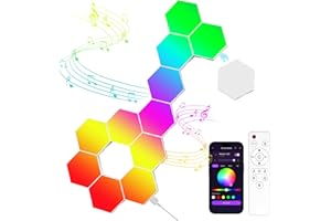 MeRGBWLife 12 Pack Hexagon LED Wall Light Panels – RGB Smart Lights with APP & Remote, Music Sync Honeycomb Design – Modular Gaming Wall Decor for Bedroom, Kids Room, and Living Room