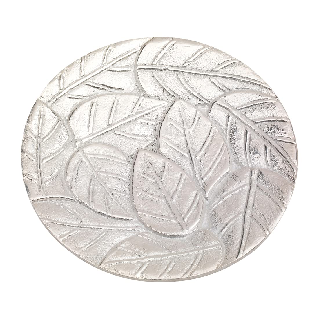 NKlaus candle plate aluminium silver Ø 14cm coaster saucer candle holder 10355