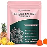 Premium Feminine Balance Gummies - Women's pH Balance & Vaginal Probiotics Support with Immune Support - Vegan, Gluten-Free - Hawaiian Pineapple Flavor - 60 Count