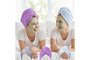 3 Pack Microfiber Hair Towel Wrap, Fast Drying Hair Towels for Women, Soft Lightweight Ultra-Absorbent Turban for Curly & Lon