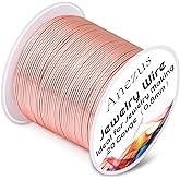 anezus 20 Gauge Jewelry Wire, 28 Yards Craft Wire Tarnish Resistant Copper Beading Wire for Jewelry Making Supplies and Crafting(Rose Gold)