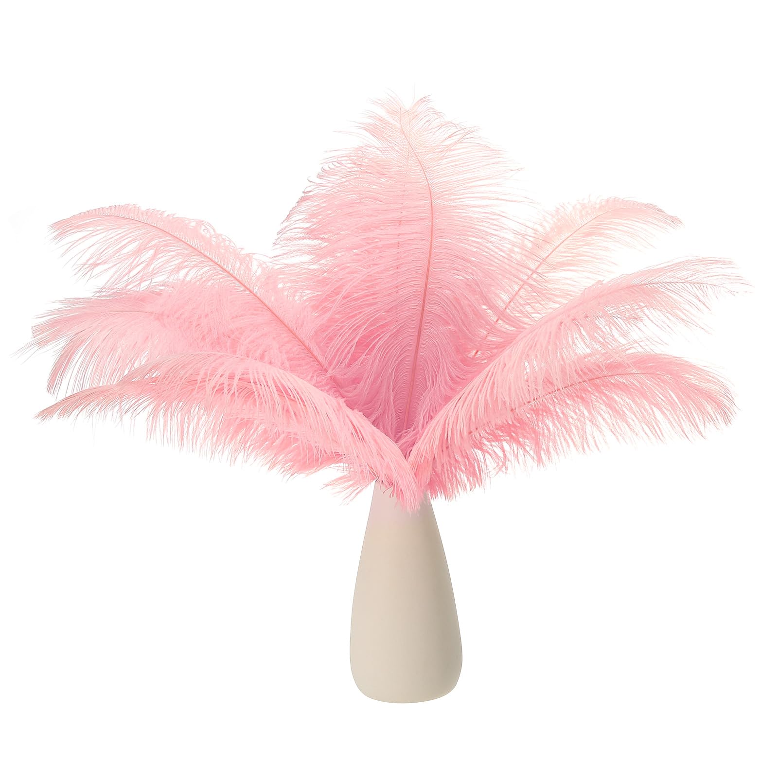 PATIKIL 8-10 Inch(20-25cm) Ostrich Feathers, 30 Pack Artificial Ostrich Feathers Bulk for Wedding Party Centerpieces Decorations Crafts Light Pink (6inch Width)