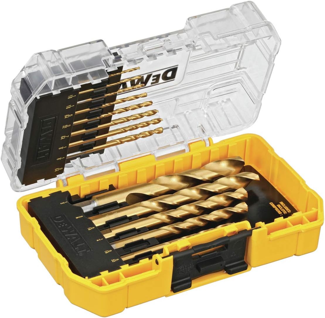 DEWALT DW1341 14-Piece Titanium Speed Tip Drill Bit Set - Jobber Drill Bits - 