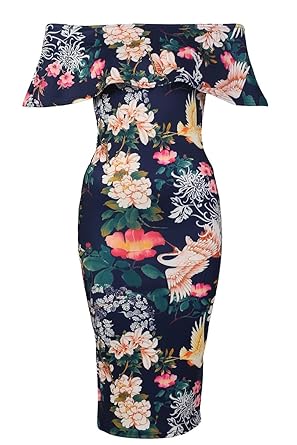 frill bodycon midi dress