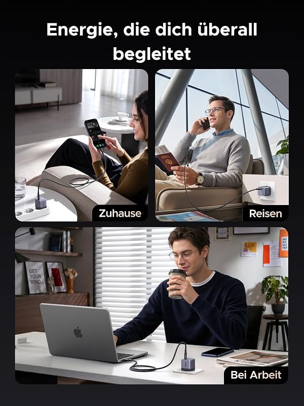 Nexode Air 100W USB C Ladegerät mit 1 m USB C Kabel, 1x USB-C Port,