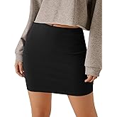 Verdusa Women's Basic High Waisted Pencil Bodycon Short Skirt