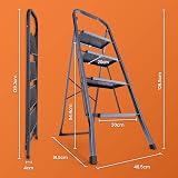VonHaus 4 Step Ladder – 150kg Capacity, Foldable Steel Step Stool view 8