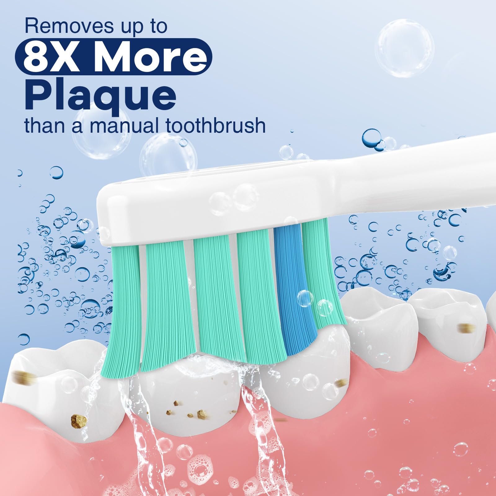 Konlyn Ersatzbürsten passend für Philips Sonicare Ersatzbürsten - Medium Bürstenköpfe für Sonicare Zahnbürste Snap-on Elektrischen Zahnbürsten, 8er Pack 4