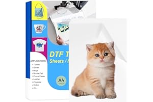Godora DTF Transfer Film: A4 (8.3" x 11.8") 25 Sheets Premium Double-Sided Matte Finish PET Heat Transfer Paper Direct to Film for DYI Direct Print on T-Shirts Textile