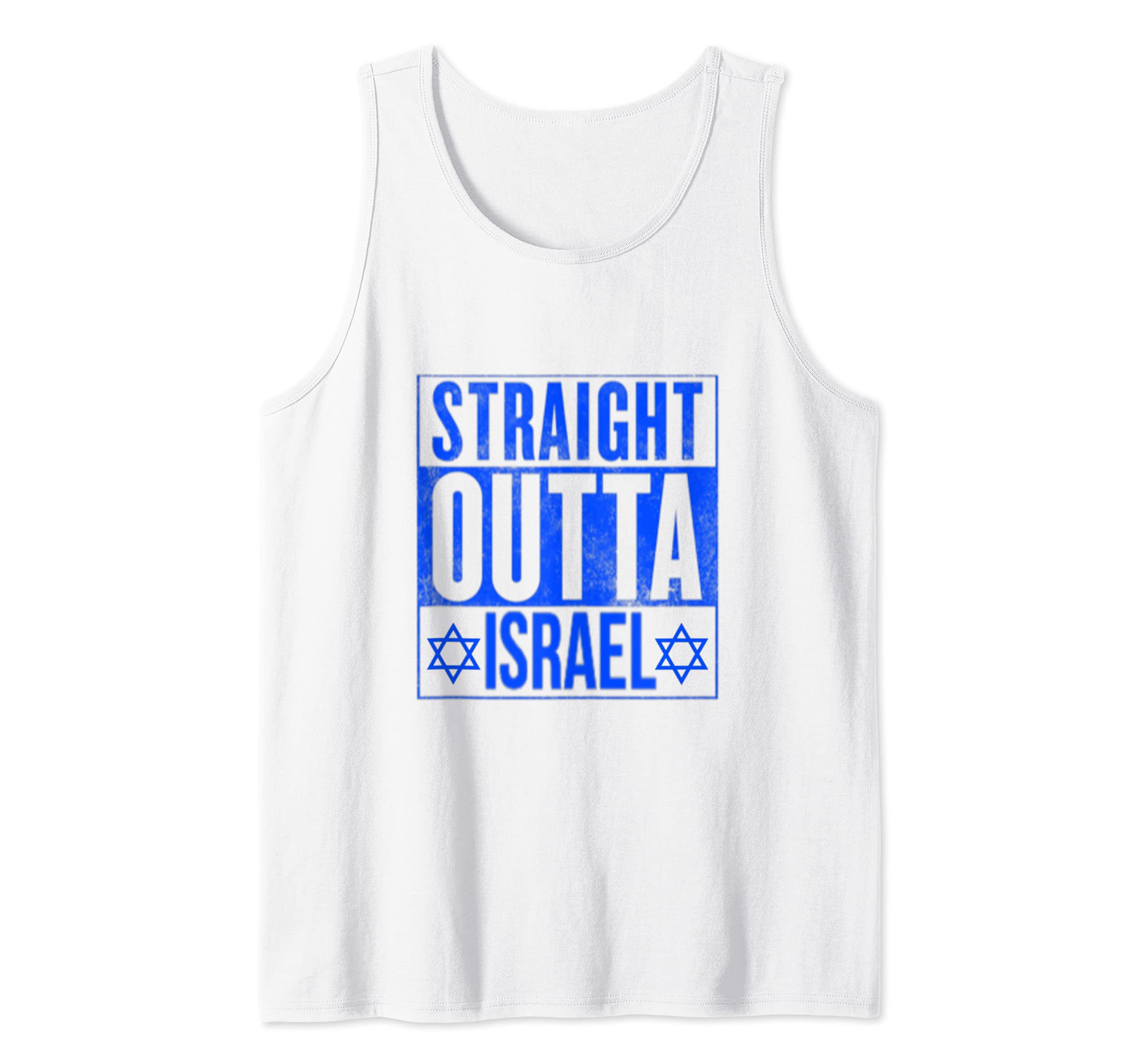 Straight Outta Israel Independence Day Jewish Star Of David Tank Top