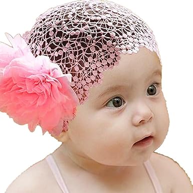 Samgu Bandeau Large En Dentelle Pour Bebe Avec Grande Fleur Et Elastique Rose Amazon Fr Vetements Et Accessoires