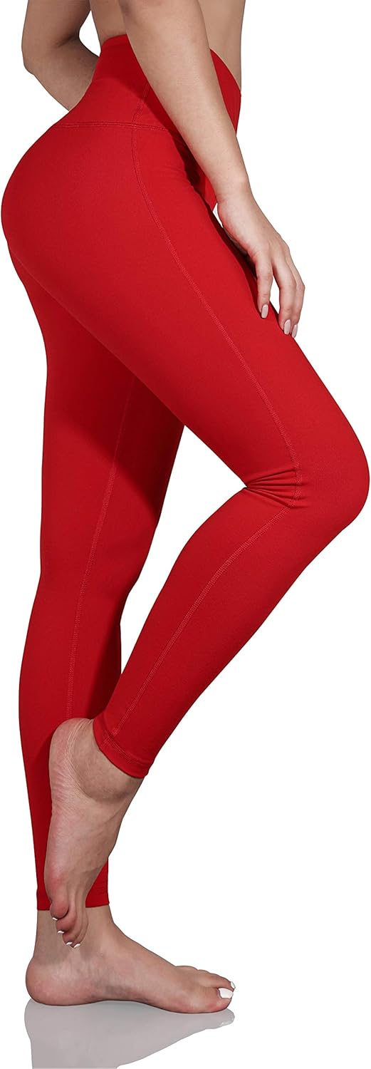 ODODOS Women's High Waist Yoga Leggings, Tummy Control Workout Running Compression Yoga Leggings with Inner Pocket: Clothing